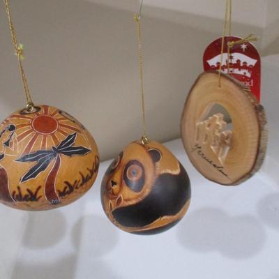 Wooden Holiday Ornaments Lot 6