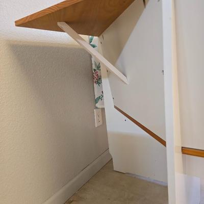 Farmhouse Style Wooden Kitchen Table /breakfast nook table– Natural Wood Top & White Base with bench seating and corner bench seat