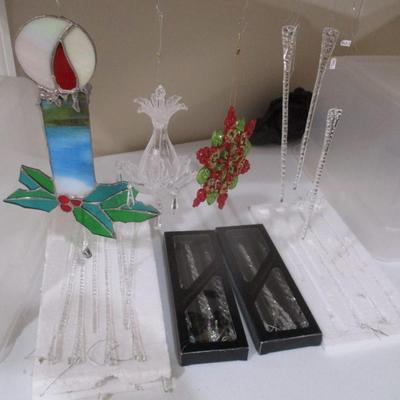 Stained Glass Christmas Decorations Katherine's Collection Icicles Lot 9
