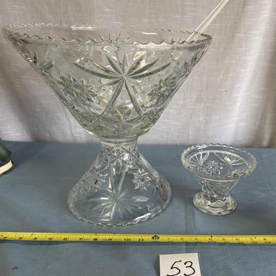 Beautiful Punch Bowl with Matching Dish