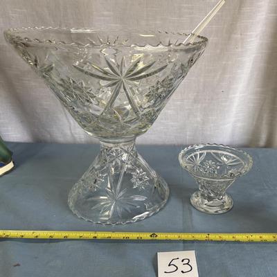 Beautiful Punch Bowl with Matching Dish