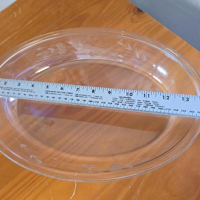Princess House Heritage Clear Etched Glass Oval Serving Bowl