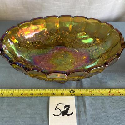 Carnival Glass iridescent Footed Fruit Bowl