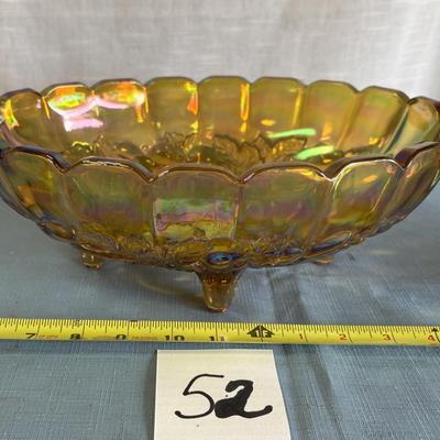 Carnival Glass iridescent Footed Fruit Bowl