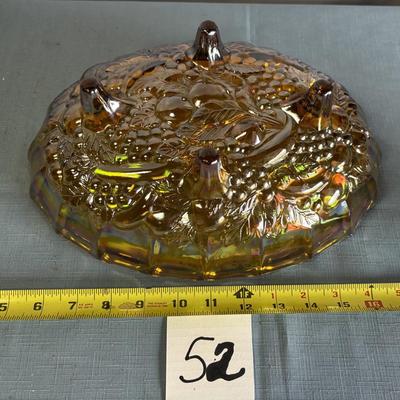 Carnival Glass iridescent Footed Fruit Bowl