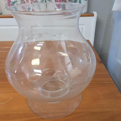 Princess House Heritage Entertaining Set – Etched Glass Vase / Bowl & 4 Goblets