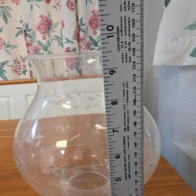 Princess House Heritage Entertaining Set – Etched Glass Vase / Bowl & 4 Goblets