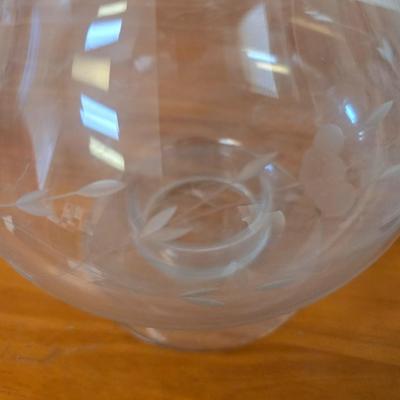 Princess House Heritage Entertaining Set – Etched Glass Vase / Bowl & 4 Goblets