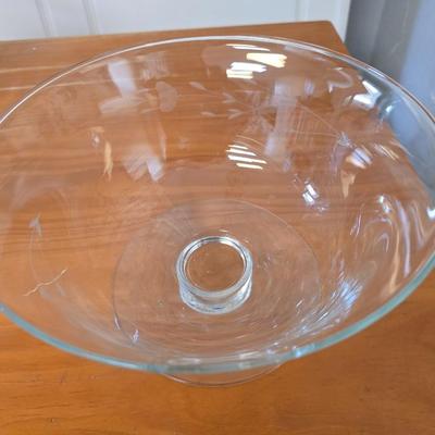 Princess House Heritage Etched Glass Pedestal Bowl