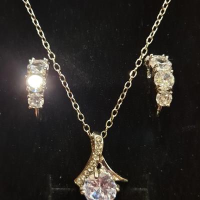 Moissanite Necklace and Earring Set