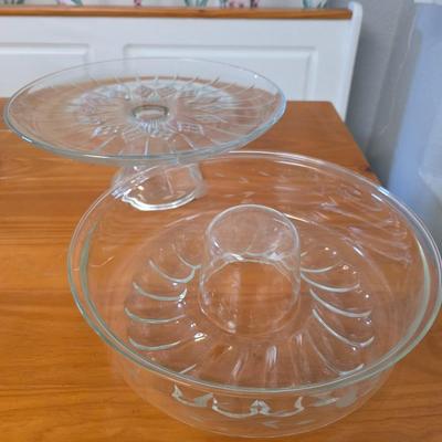 Princess House Heritage Jello Mold & Anchor Hocking Cake Stand – Set of 2
