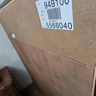 Rustic Burgundy Painted Wood Cabinet / Hutch