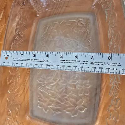 Princess House Fantasia Etched Glass Bakeware roasting pots– Set of 2 with 1 lid and metal racks