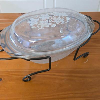 Princess House Fantasia Covered Casserole Dish with Stand