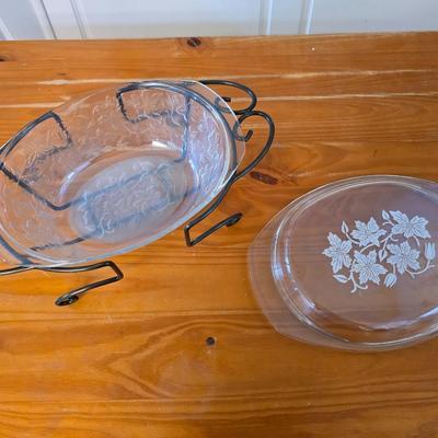 Princess House Fantasia Covered Casserole Dish with Stand