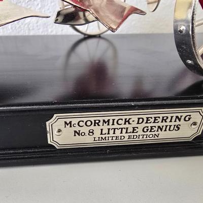 Limited Edition Cast Metal Farm Plow Replica – Red & Silver on Display Base