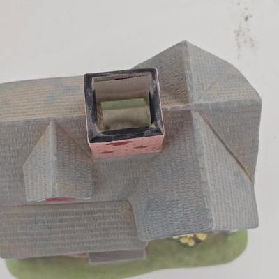 Ceramic Country Farmhouse Tealight Holder – "Eggs for Sale" Cottage Scene