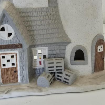 Ceramic Lighthouse Tealight Holder – Coastal Cottage Decor