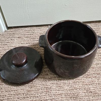 Rustic Charm Set – Stoneware Crock & Handcrafted by Boyd Williams - Estes Park, Co. Wood Bowl