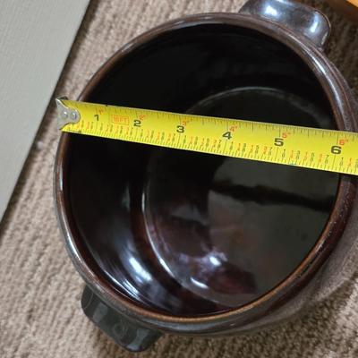 Rustic Charm Set – Stoneware Crock & Handcrafted by Boyd Williams - Estes Park, Co. Wood Bowl