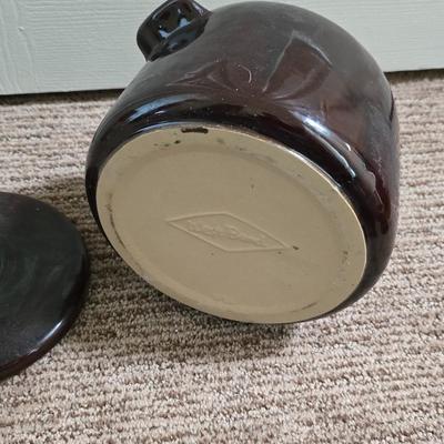 Rustic Charm Set – Stoneware Crock & Handcrafted by Boyd Williams - Estes Park, Co. Wood Bowl