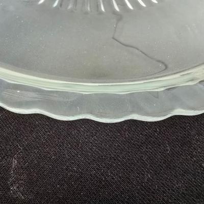 Vintage Glass Cake Dome with Matching Scalloped Plate – Mid-Century Anchor Hocking Style