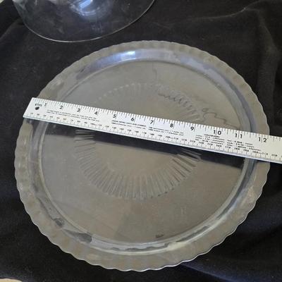 Vintage Glass Cake Dome with Matching Scalloped Plate – Mid-Century Anchor Hocking Style