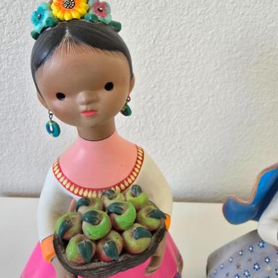 Hand-Painted Mexican Folk Art Figurines – Set of 2