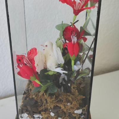 Vintage Glass Faux Floral Keepsake Terrarium music boxes – Set of 2