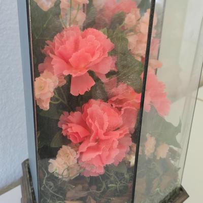 Vintage Glass Faux Floral Keepsake Terrarium music boxes – Set of 2