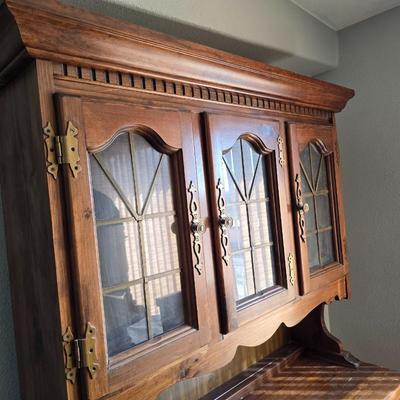 Vintage Solid Wood Hutch & Buffet Cabinet 2-page