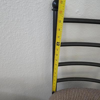 Set of 4 Swivel Bar Stools – Metal Frame with Upholstered Seats