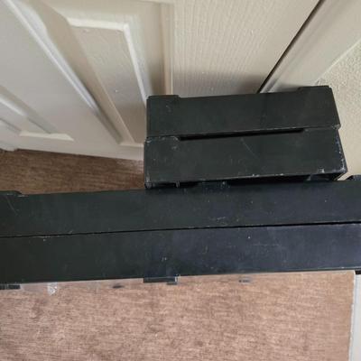 Black Plastic Portable Shelving Unit – Lightweight & Stackable