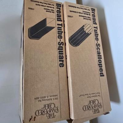 Pampered Chef Bread Tube Set (Scalloped & Square) + Vintage Strainer