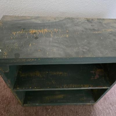 Rustic Painted Wood Shelf – Distressed Green Finish, 25" x 23" x 10"