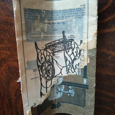 Antique Franklin Treadle Sewing Machine in Oak Cabinet – Ornate Cast Iron Base