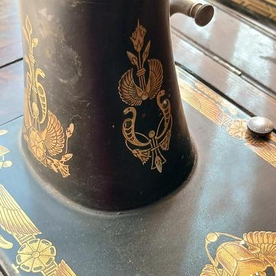 Antique Franklin Treadle Sewing Machine in Oak Cabinet – Ornate Cast Iron Base