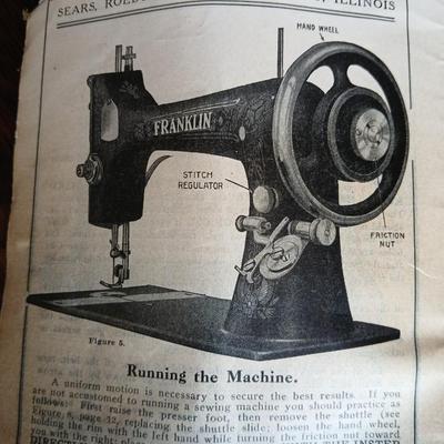 Antique Franklin Treadle Sewing Machine in Oak Cabinet – Ornate Cast Iron Base