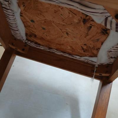 Set of 3 Vintage Cane-Back Dining Chairs with Upholstered Seats