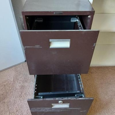 Office Essentials Lot – Metal Filing Cabinet + Framed White Board