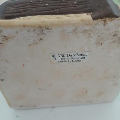 Metal Scrollwork Candle Holder & Farmhouse Pig Planter