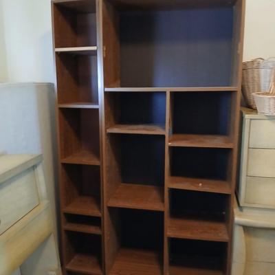 Modular Woodgrain Bookshelves cubby storage