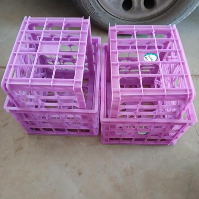 Set of 3 purple Stackable Storage /file Crates