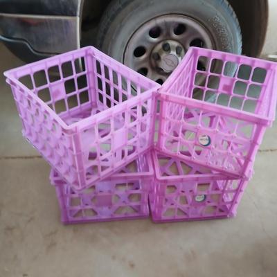 Set of 3 purple Stackable Storage /file Crates