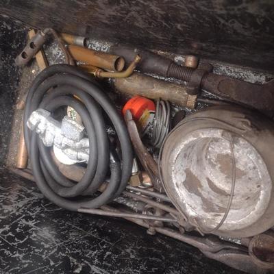 Collection of Metal Melting Equipment includes Vintage Metal Storage Box