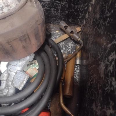 Collection of Metal Melting Equipment includes Vintage Metal Storage Box