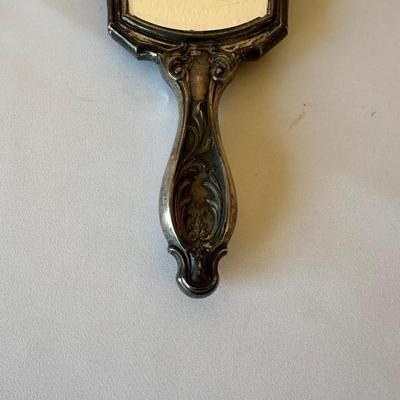 ANTIQUE STERLING SILVER HAND HELD MIRROR