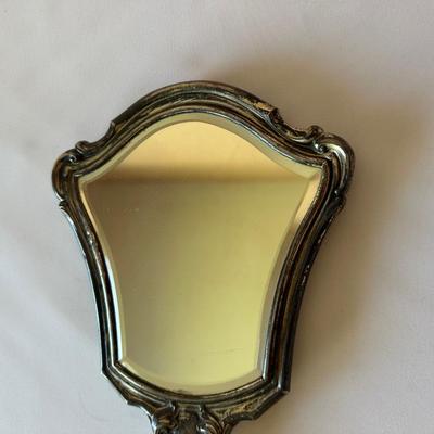 ANTIQUE STERLING SILVER HAND HELD MIRROR