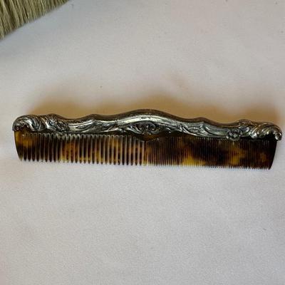 STERLING SILVER BRUSH AND COMB SET