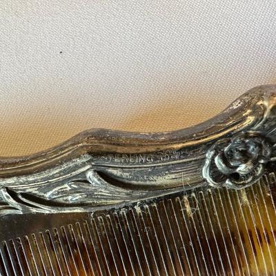 STERLING SILVER BRUSH AND COMB SET